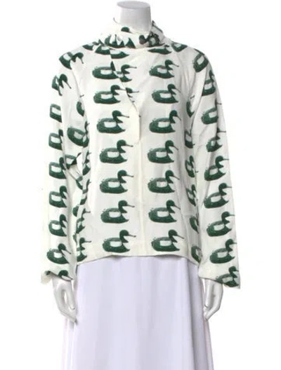 Pre-owned Burberry Printed Mock Neck Sweatshirt In Multi