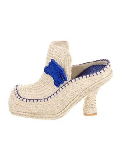 Pre-owned Burberry Printed Mules In Neutral