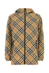 Burberry Waisted Check Hooded Jacket In Sandipcheck