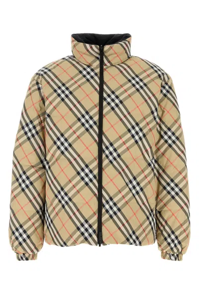 BURBERRY PRINTED NYLON REVERSIBLE DOWN JACKET