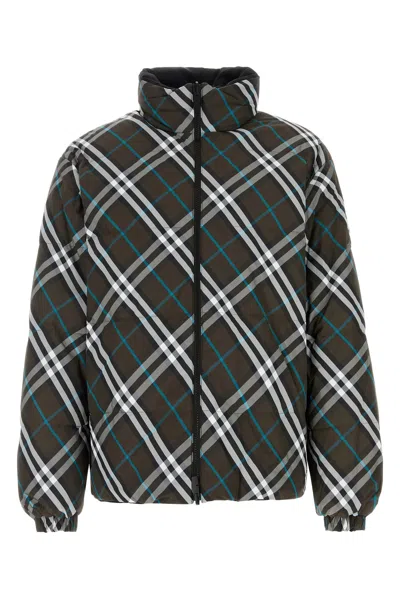 BURBERRY PRINTED NYLON REVERSIBLE DOWN JACKET