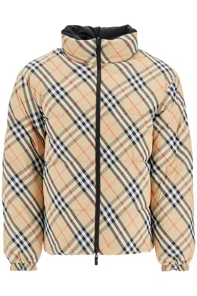 Burberry Printed Nylon Reversible Down Jacket