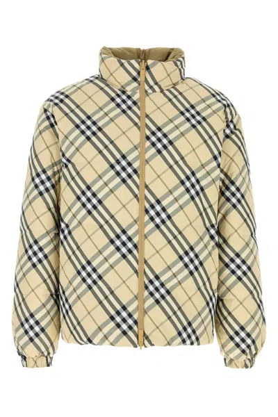Burberry Short Reversible Down Jacket In Multicolor