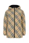 BURBERRY PRINTED NYLON REVERSIBLE DOWN JACKET