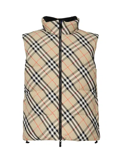 BURBERRY PRINTED NYLON REVERSIBLE DOWN JACKET