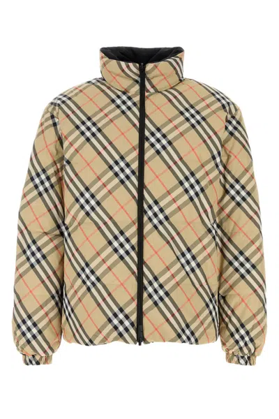 BURBERRY PRINTED NYLON REVERSIBLE DOWN JACKET