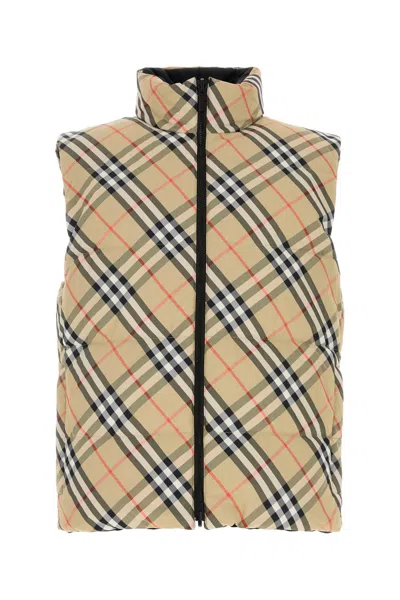 BURBERRY PRINTED NYLON REVERSIBLE DOWN JACKET