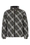Burberry Khaki Check Reversible Down Jacket In Black
