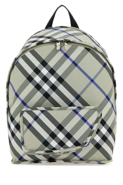 Burberry Printed Nylon Shield Backpack 33cm X 44cm X 17cm In Blue