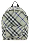 Burberry Shield Backpack Checkered Front Pocket In Gray