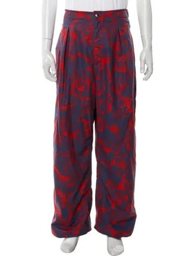 Pre-owned Burberry Printed Pants In Red