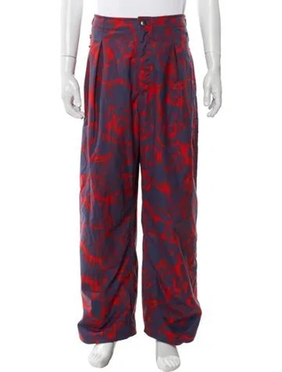 Pre-owned Burberry Printed Pants In Red