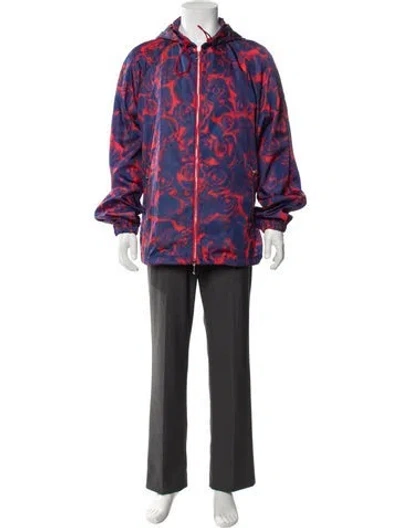 Pre-owned Burberry Printed Parka In Blue
