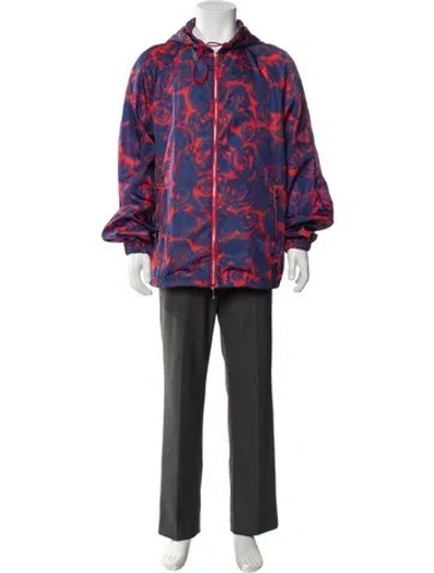 Pre-owned Burberry Printed Parka In Blue