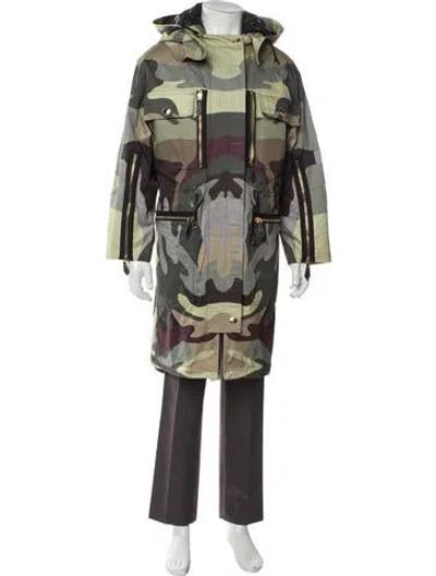Pre-owned Burberry Printed Parka In Green