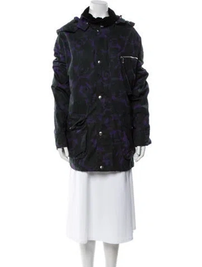 Pre-owned Burberry Printed Parka W/ Tags In Purple