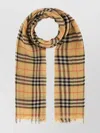 Burberry Printed Pattern Cotton Scarf In Brown