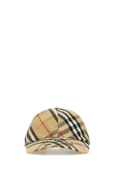 Burberry Printed Polyester Blend Baseball Cap In Sand