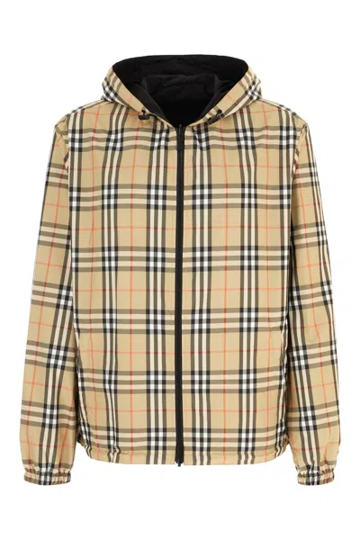 Burberry Printed Polyester Reversible Jacket In Neutral