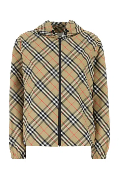 Burberry Printed Polyester Windbreaker In Multi