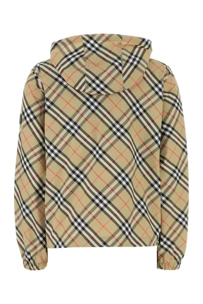 Burberry Printed Polyester Windbreaker In Brown
