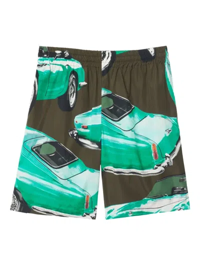 Burberry Car Cotton Poplin Shorts