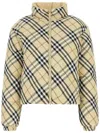 Burberry Reversible Cropped Check Jacket In Neutrals