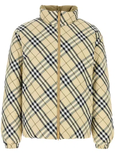 Burberry Short Reversible Down Jacket In Multicolor