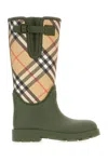Burberry Women Rainboots With Traditional Check Insert In Multi