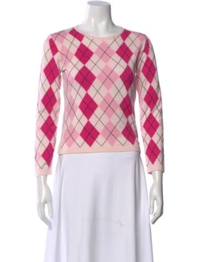 Pre-owned Burberry Printed Scoop Neck Sweater In Pink
