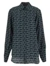 Burberry B Logo Silk Shirt In Silver