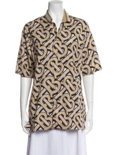 Pre-owned Burberry Printed Short Sleeve Tunic In Neutral