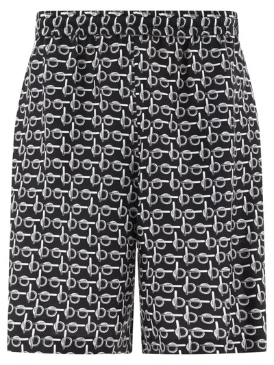 Burberry Printed Shorts In Black