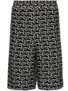 Burberry Printed Silk Bermuda Shorts In Black