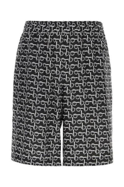 Burberry Printed Shorts In Black