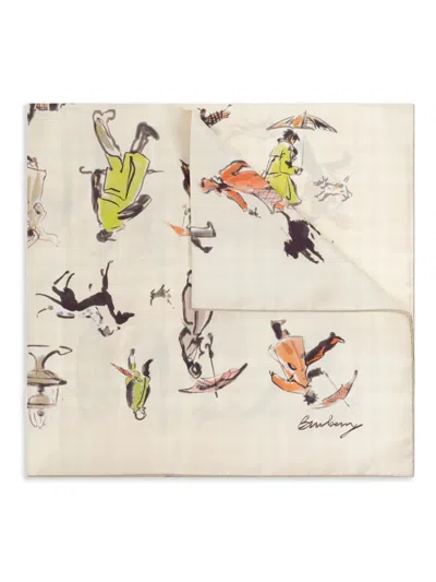 Burberry Seidenschal Mit Print In Nude