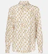 Burberry Printed Silk Shirt In Thatch Ip Pattern