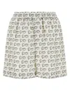 Burberry B Closure Print Silk Shorts