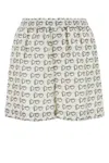 Burberry B Closure Print Silk Shorts