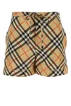 Burberry Printed Silk Shorts For Women In Brown