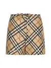 Burberry Printed Silk Shorts In Sandipcheck