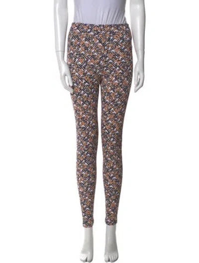 Pre-owned Burberry Printed Skinny Leg Pants In Neutral
