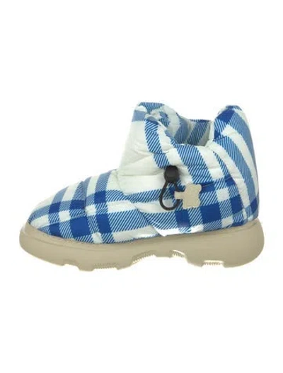 Pre-owned Burberry Printed Snow Boots W/ Tags In Blue