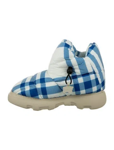 Pre-owned Burberry Printed Snow Boots W/ Tags In Blue