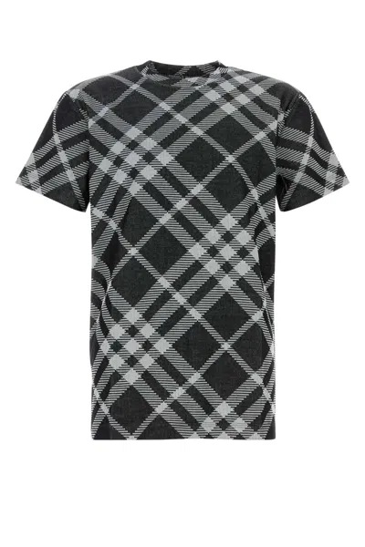 Burberry Black Cotton Blend T-shirt In Multi