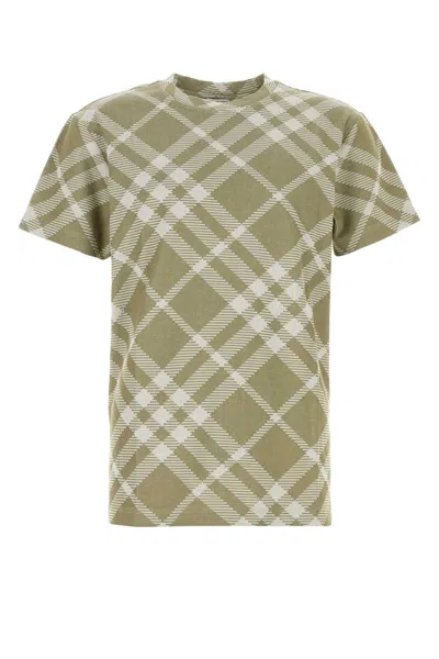 Burberry Printed Stretch Cotton Blend T-shirt In Multi
