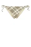 Burberry Plaid Tie-side Bikini Bottom With Low Rise In Multi
