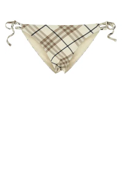BURBERRY PRINTED STRETCH NYLON BIKINI BOTTOM