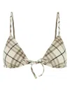 Burberry Women Printed Stretch Nylon Bikini Top In White