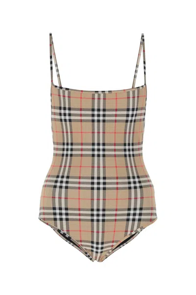 Burberry Woman Printed Stretch Nylon Swimsuit In Multicolor